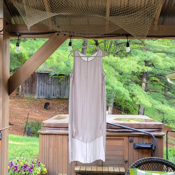 OAK+FORT, silk summer dress, M, pastel gray/green - Picture 1 of 7